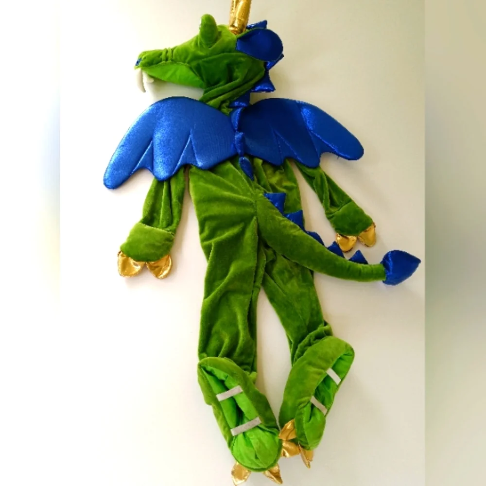 Dragon Halloween Costume Plush Velour with Stuffed Head